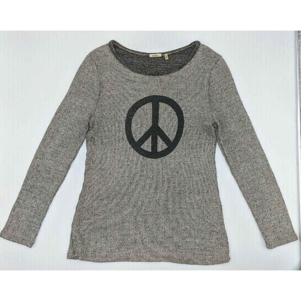 Women's Lightweight Sweater Dylan Peace Symbol Light Brown Large